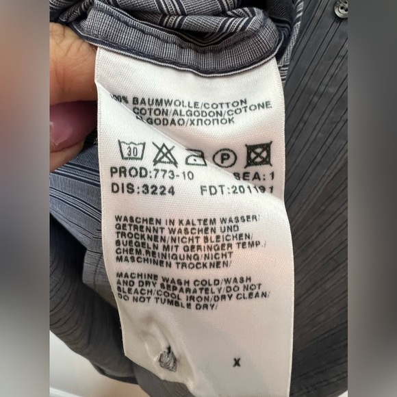 Hugo Boss Men's Button Down Shirt Long Sleeves Stripes Collared Cotton Size XXL - Picture 5 of 5